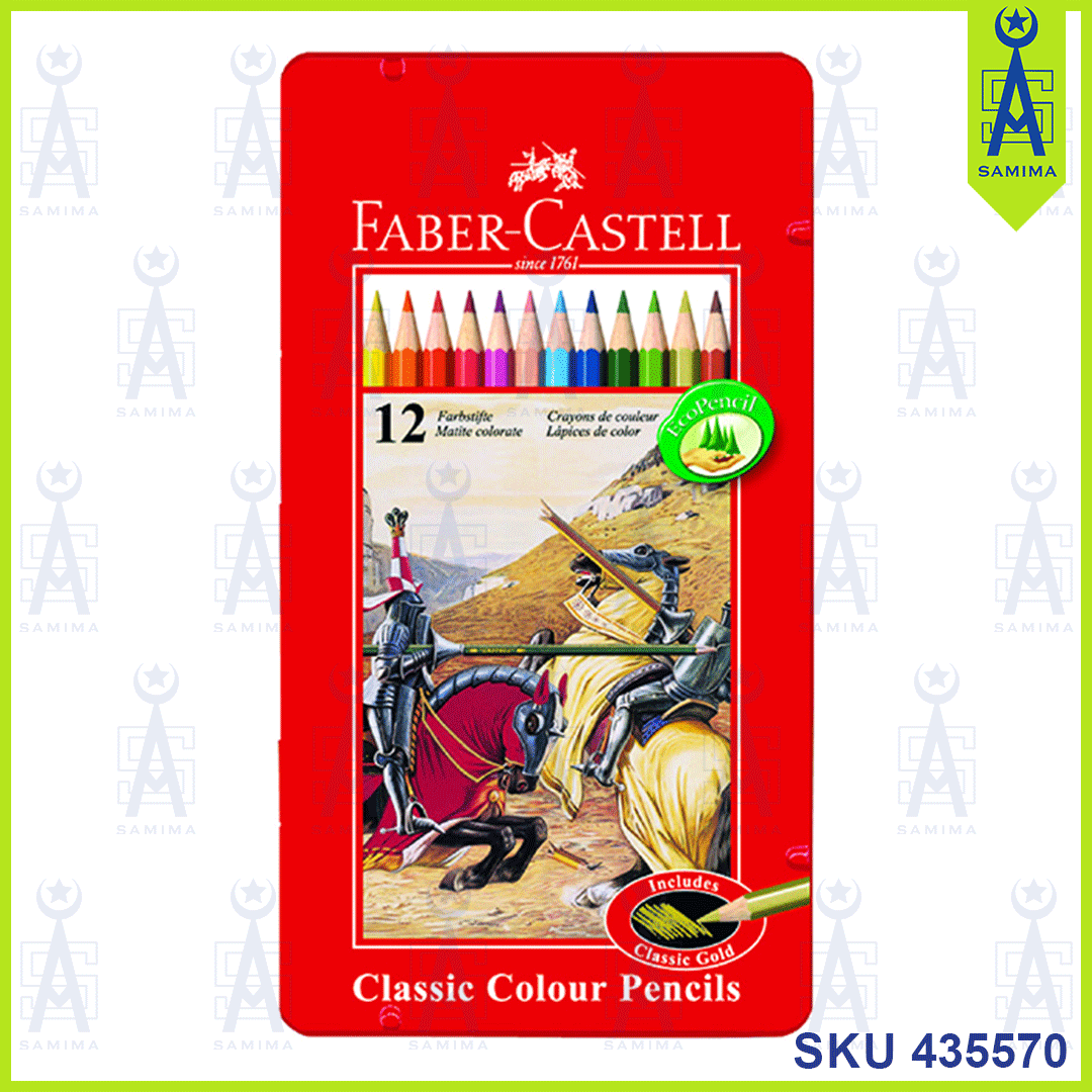 Faber-Castell, FABER CASTELL 115844 CLASSIC COLOUR PENCIL12'S TIN