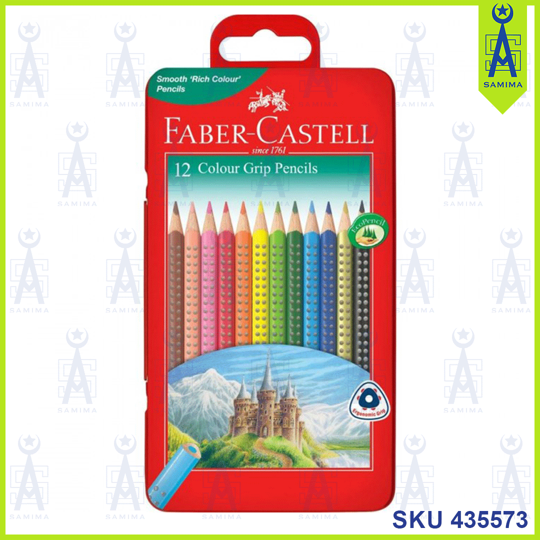 Faber-Castell, FABER CASTELL 116255 COLOUR GRIP PENCILS 12'S TIN