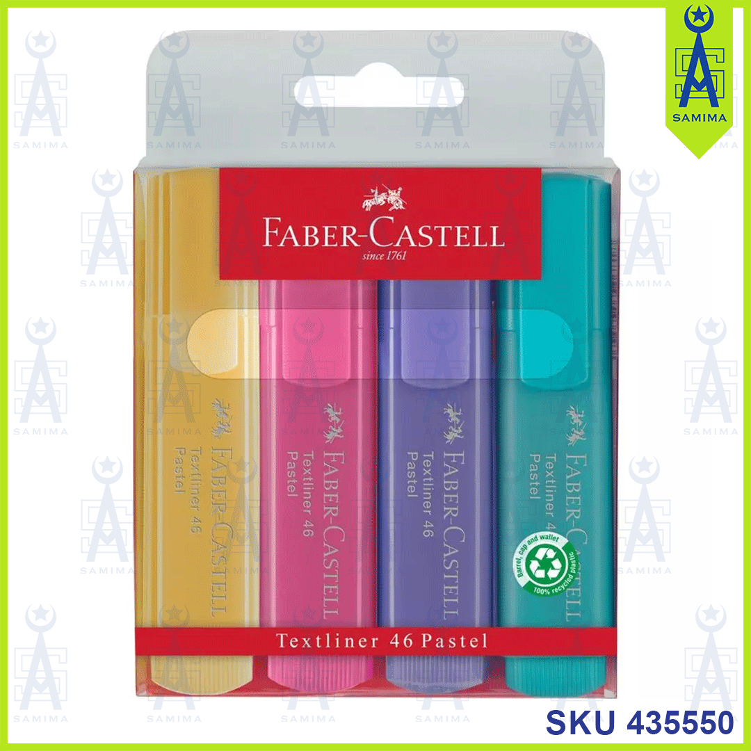 Faber-Castell, FABER CASTELL 46 PASTEL COLOUR HIGHLIGHTER 4'S