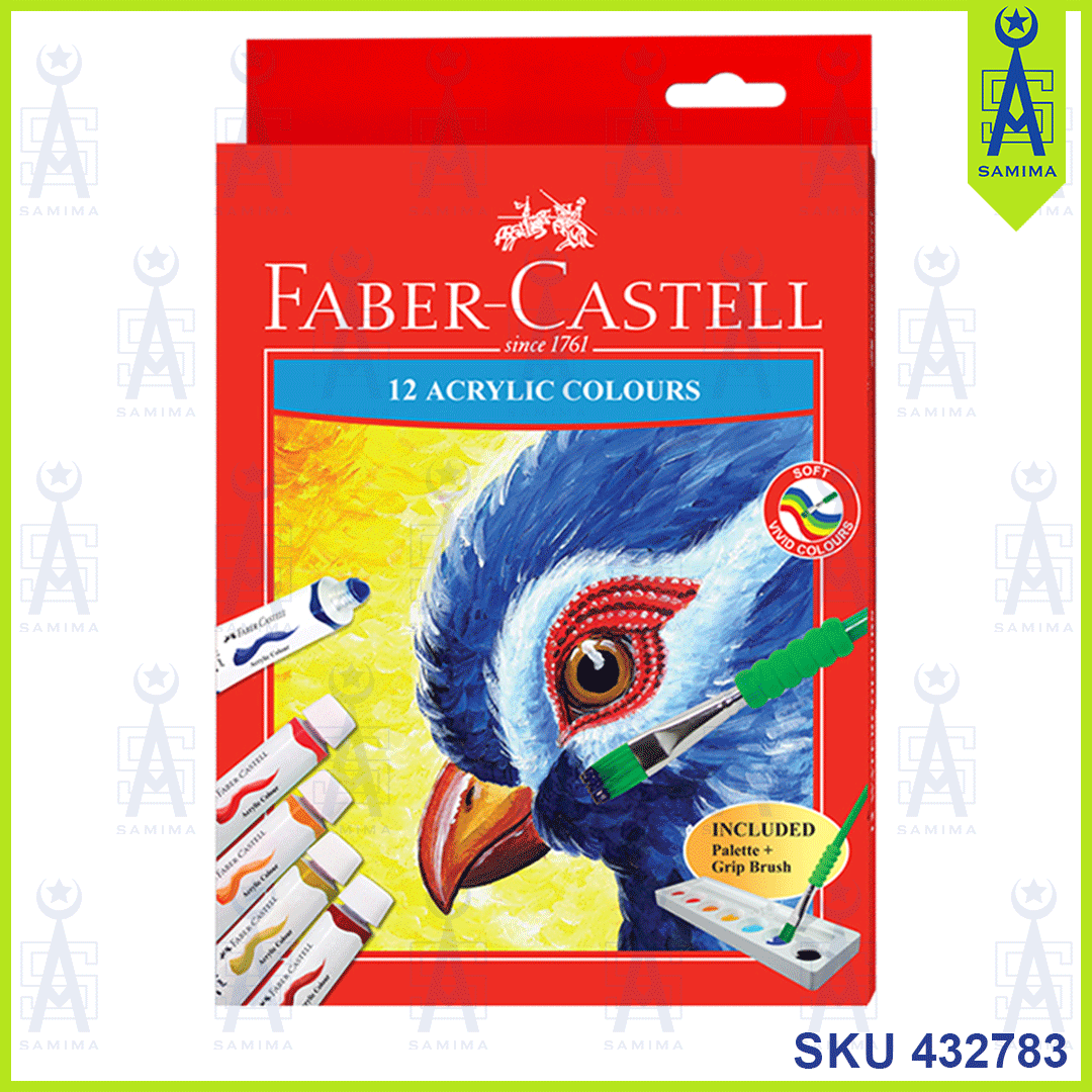 Faber-Castell, FABER CASTELL 572312 ACRYLIC COLOURS 12'S +PALETTE