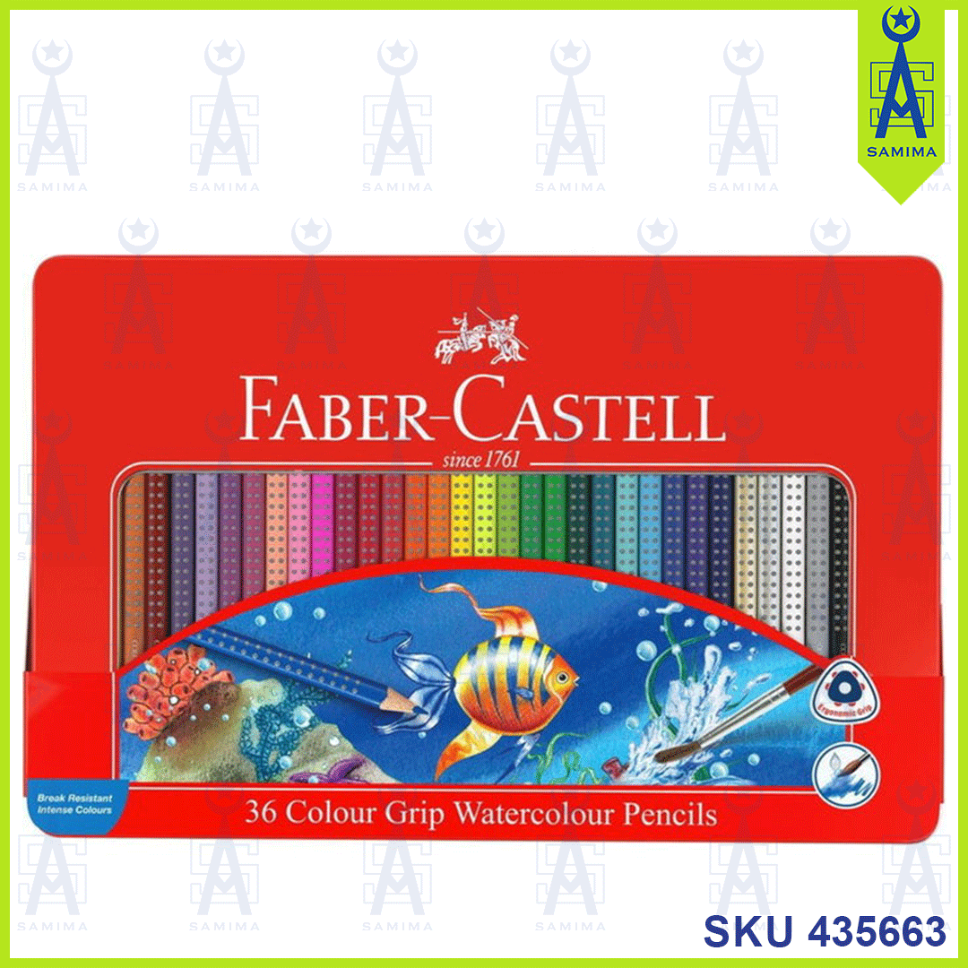 Faber-Castell, FABER CASTELL GRIP WATER COLOR PENCILS 36'S TIN