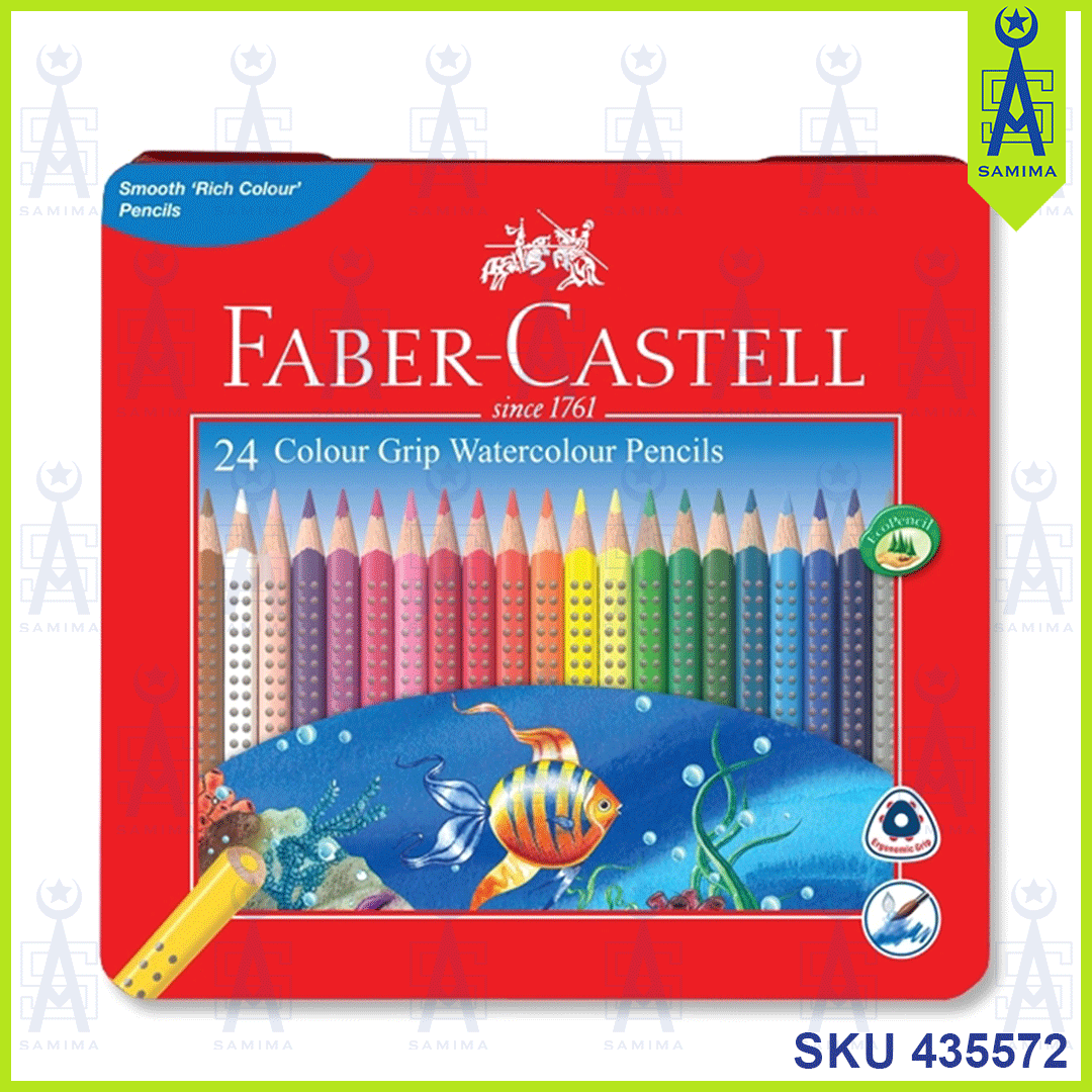 Faber-Castell, FABER CASTELL GRIP WATERCOLOR PENCILS 24'S TIN