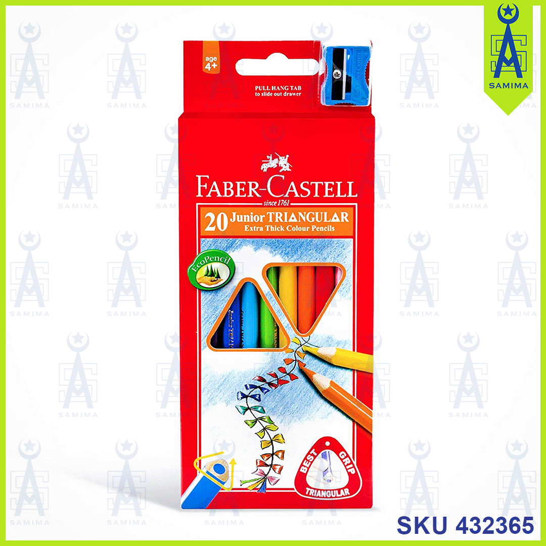 Faber-Castell, FABER CASTELL JUNIOR TRIANGULAR 20 COLOUR PENCILS