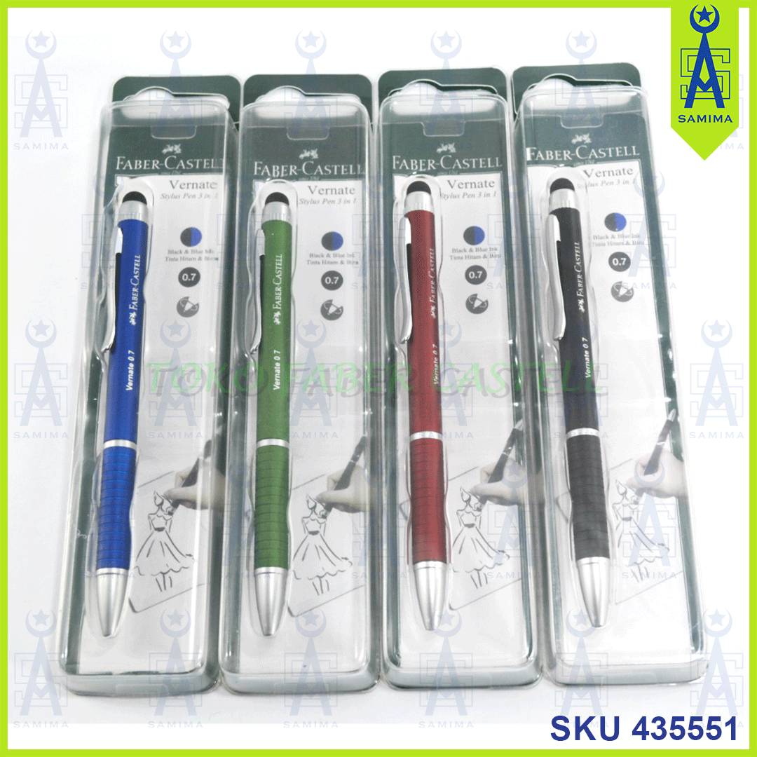 Faber-Castell, FABER CASTELL VERNATE STYLUS PEN 0.7MM 3 IN1 ASST