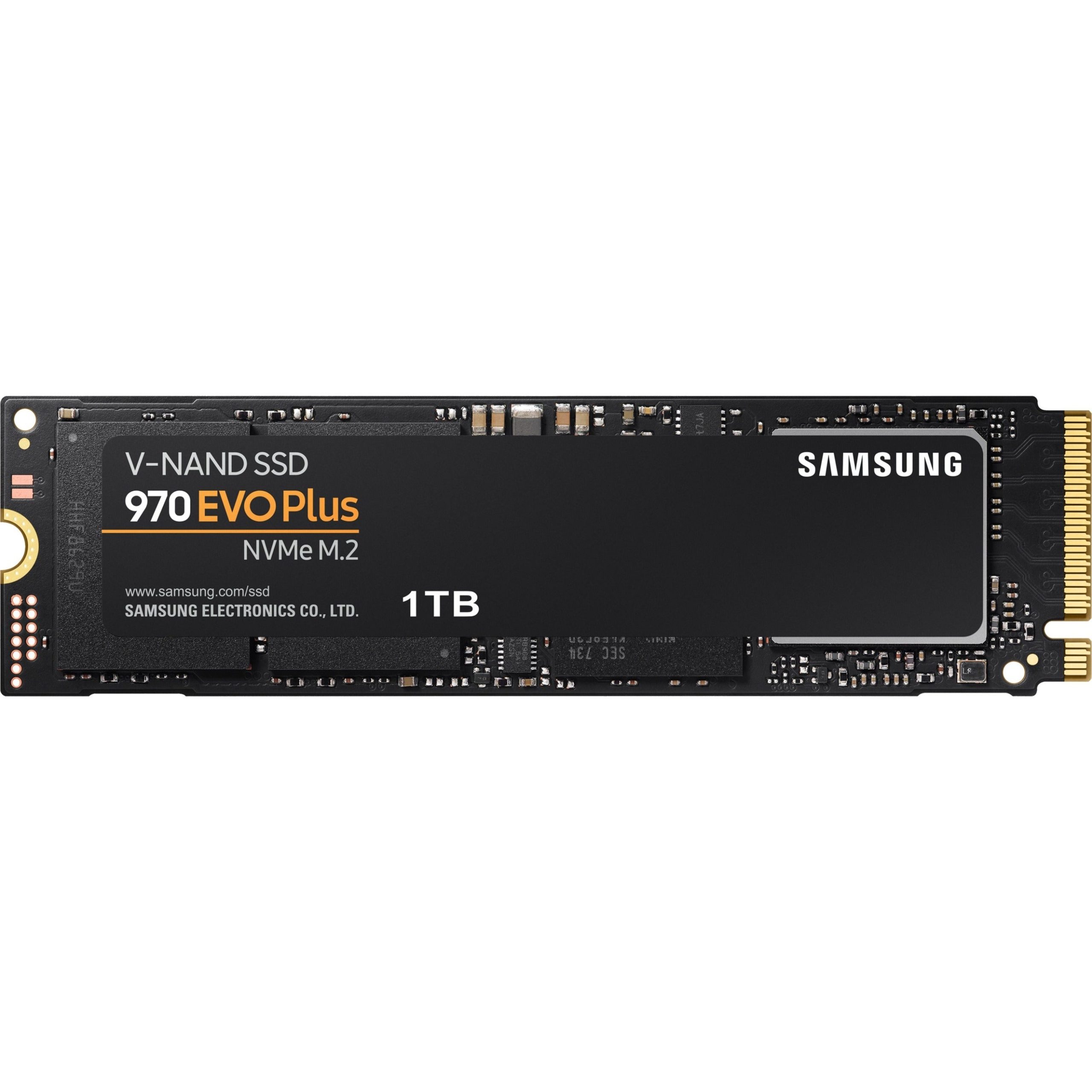 Samsung, Samsung 970 EVO Plus 1 TB Solid State Drive - M.2 2280 Internal - PCI Express NVMe (PCI Express NVMe 3.0 x4) (MZ-V7S1T0B/AM)